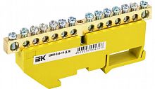 YNN10-69-14D-K05 Шина PE "земля" на DIN-изоляторе ШНИ-6х9-14-Д-Ж IEK 
