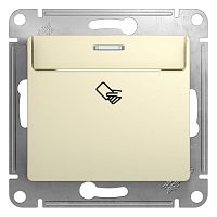 GSL000269 Выключатель карточный 1-кл. 1мод. СП Glossa 10А IP20 (сх. 6) механизм беж. SE 