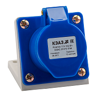 222746 Розетка 113 16А 220В AC 2P+PE 6ч для монтажа на поверхность IP44 КЭАЗ 