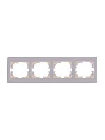 703-0202-149 Рамка 4-м Rain горизонт. без вставки бел. LEZARD 