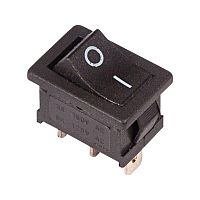 36-2130 Выключатель клавишный 250В 6А (3с) ON-ON черн. Mini (RWB-202; SC-768) Rexant 