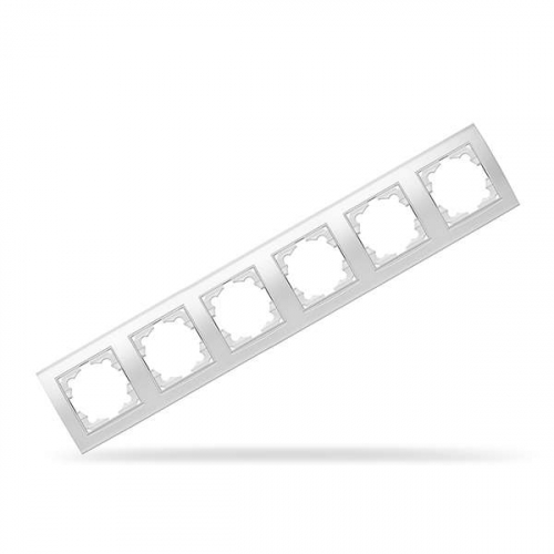 1030 Рамка 6-м Бриллиант горизонт. бел. UNIVersal 
