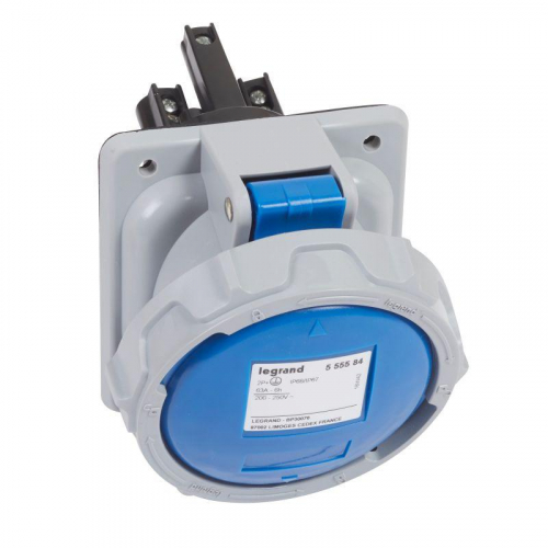 555584 Розетка встроенная 63А 2К+З 230В IP67 Leg 