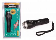 12971 Фонарь LED5136 XML-T6 ZOOM 3 режима 3хLR03 (в компл.) алюм. черн. (открывающ. блист.) Camelion 