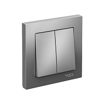 ATN000952 Выключатель 2-кл. СП AtlasDesign 10А IP20 (сх. 5) 10AX в сборе сталь SE 