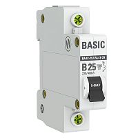 mcb4729-1-25-B Выключатель автоматический модульный 1п B 25А 4.5кА ВА 47-29 Basic EKF 