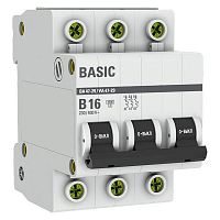 mcb4729-3-16-B Выключатель автоматический модульный 3п B 16А 4.5кА ВА 47-29 Basic EKF 