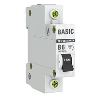 mcb4729-1-06-B Выключатель автоматический модульный 1п B 6А 4.5кА ВА 47-29 Basic EKF 