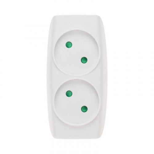 11-1074 Разветвитель 2-м без заземл. 10А бел. Rexant  фото 6