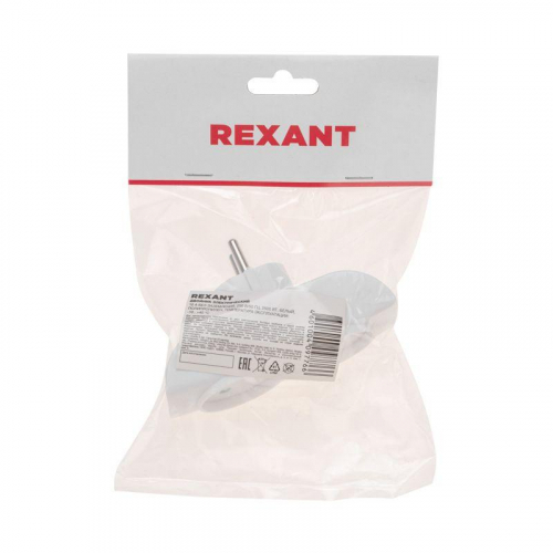 11-1074 Разветвитель 2-м без заземл. 10А бел. Rexant  фото 7