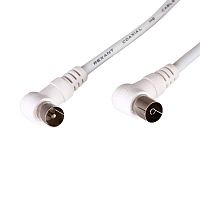 18-0022 Шнур TV Plug - TV Jack 1.5м угловой бел. Rexant 