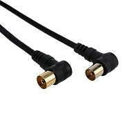 18-0014 Шнур TV Plug - TV Jack 3м угловой черн. Rexant 