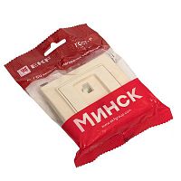 ERK00-135-20 Розетка компьютерная + телефонная 2-м СП Минск RJ45 + Phone беж. EKF 