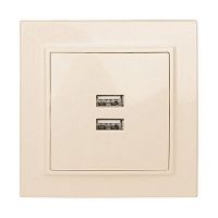 ERR-2USB-200 Розетка USB 2-м СП Минск 2.1А беж. EKF 