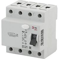 Б0031884 Выключатель дифференциального тока (УЗО) 3P+N 40А 30мА ВД1-63 Pro NO-902-39 ЭРА 