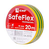 plc-iz-sf-yg Изолента ПВХ 19мм (рул.20м) желт./зел. SafeFlex EKF 