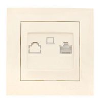 EWK01-035-20 Розетка компьютерная 1-м СП Валенсия RJ45 крем. PROxima EKF 