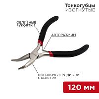 12-4603 Тонкогубцы изогнутые Мини 120мм авторазжим обливные рукоятки никелир. Rexant 
