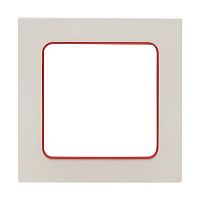 EXM-G-304-20 Рамка 1-м Стокгольм бел. с линией цвета красн. PROxima EKF 