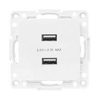 EYR16-028-10-2USB Розетка USB 2-м Стокгольм 2.1А механизм бел. PROxima EKF 
