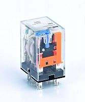 23837DEK Реле промежуточное ПР-102 5А 12В DC 2 конт. с LED-индикацией и TEST фукц. DEKraft 