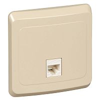 KOMC-001K Розетка компьютерная 1-м СП Этюд RJ45 кат.5E крем. SE 