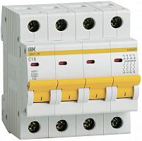 MVA20-4-016-C Выключатель автоматический модульный 4п C 16А 4.5кА ВА47-29 KARAT IEK 