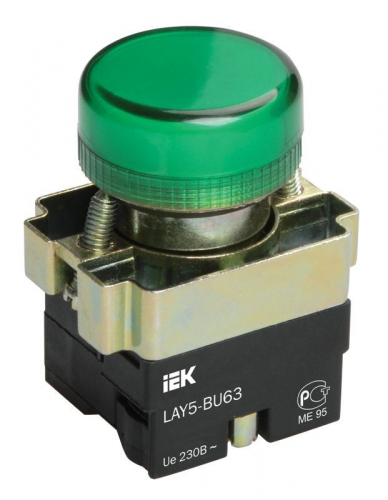 BLS50-BU-K06 Индикатор светосигнальный LAY5-BU63 d22мм 230В зел. KARAT IEK 