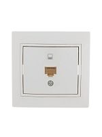 701-0202-139 Розетка компьютерная 1-м СП Mira RJ45 бел./бел. LEZARD 