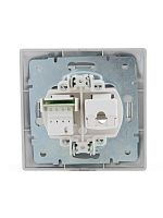 701-1010-143 Розетка компьютерная + телефонная 2-м СП Mira RJ45 + RJ11 сер. метал. LEZARD 