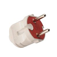 715-0101-601 Вилка Accessories 1ф 6А без заземл. бел. LEZARD 