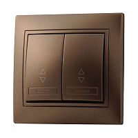 701-3131-106 Переключатель проходной 2-кл. СП Mira 10А со вставкой свет. корич. перламутр. LEZARD 