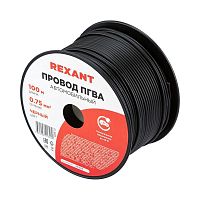 01-6506 Провод ПГВА 0.75 Ч бухта (м) Rexant   