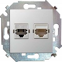 1591593-030 Розетка компьютерная 2-м СП Simon 15 RJ45 кат.5E Systimax механизм бел. Simon 