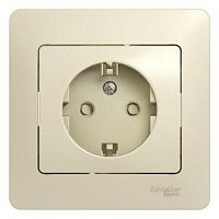 GSL000244 Розетка 1-м СП Glossa 16А IP20 с заземл. защ. шторки в сборе беж. SE 