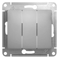 GSL000331 Выключатель 3-кл. СП Glossa 10А IP20 (сх. 1+1+1) 10AX механизм алюм. SE 