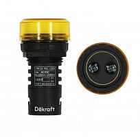 25004DEK Лампа коммутационная ADDS ЛК-22 d22мм 220В желт. LED DEKraft 