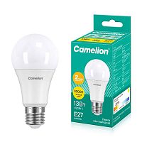 12045 Лампа светодиодная LED13-A60/830/E27 13Вт грушевидная матовая 3000К тепл. бел. E27 1075лм 170-265В Camelion 