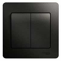 GSL000752 Выключатель 2-кл. СП Glossa 10А IP20 (сх. 5) 10AX в сборе антрацит SE 