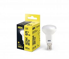 LLE-R50-5-230-30-E14 Лампа светодиодная R50 5Вт 3000К тепл. бел. E14 450лм 230-240В IEK 
