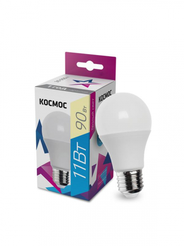 LkecLED11wA60E2730 Лампа светодиодная A60 11Вт 3000К E27 220В КОСМОС 