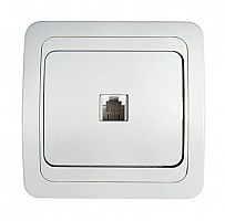 4690612000404 Розетка телефонная 1-м СП Classico 2034 16А IP20 бел. ASD / IN HOME 