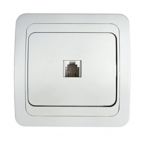 4690612000404 Розетка телефонная 1-м СП Classico 2034 16А IP20 бел. ASD / IN HOME 