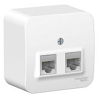 BLNIA045451 Розетка компьютерная 2-м ОП Blanca RJ45 кат.5E с изолир. пластиной бел. SE 