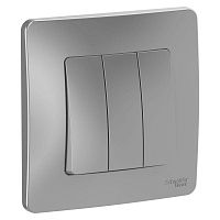 BLNVS100503 Выключатель 3-кл. СП Blanca 10А IP20 (сх. 1+1+1) 250В алюм. SE 