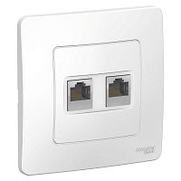 BLNIS045451 Розетка компьютерная 2-м СП Blanca RJ45 кат.5E бел. SE 