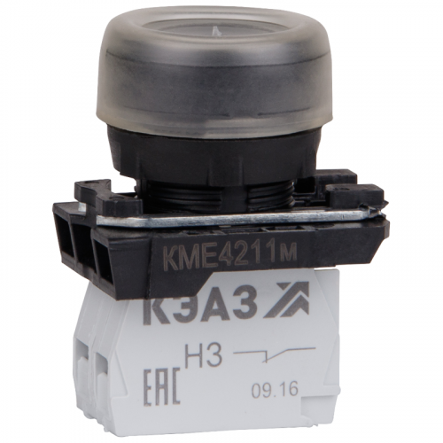 248243 Кнопка КМЕ 4211м 1но+1нз цилиндр IP65 черн. КЭАЗ 