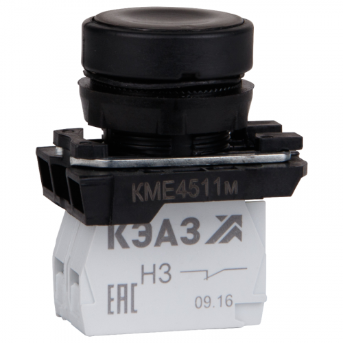 248246 Кнопка КМЕ 4511м 1но+1нз цилиндр IP54 черн. КЭАЗ 