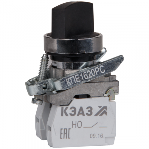 248265 Переключатель КПЕ1620РС 2но+0нз ручка фикс 2поз IP65черн. КЭАЗ 