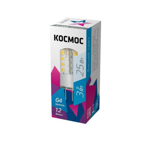 LksmLED3wJCG412v45 Лампа светодиодная 3Вт 12В G4 4500К КОСМОС 